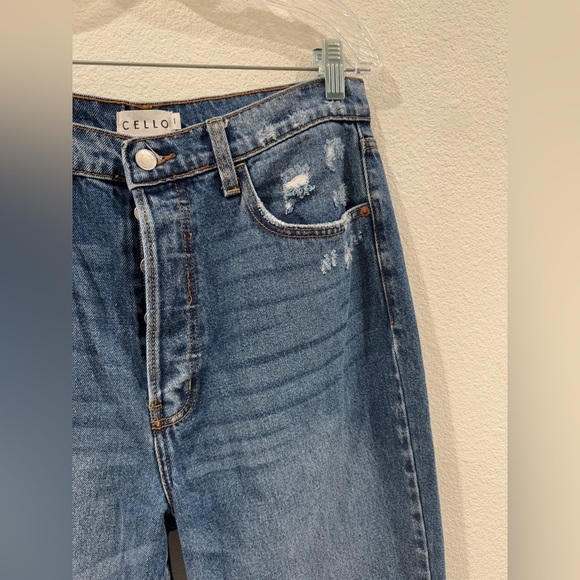 Cello Super High Rise Dad Denim Button Fly 100% Cotton Blue Jeans Size 11 - Picture 4 of 14